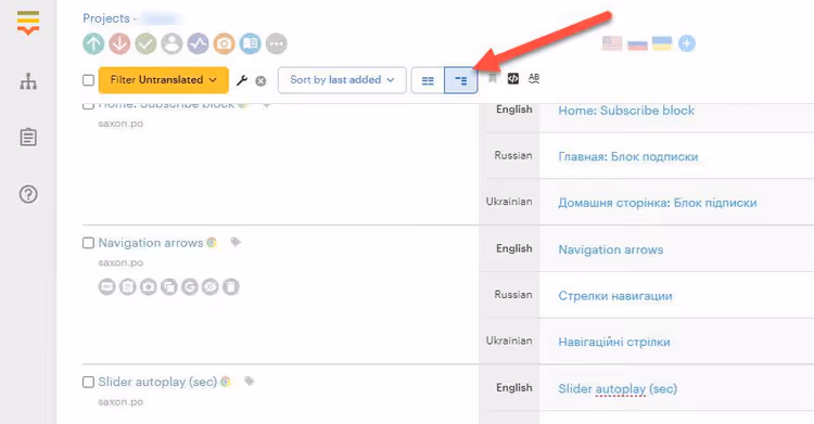 Päivitetty Googlen konekäännöspainike Lokalisen käyttöliittymässä