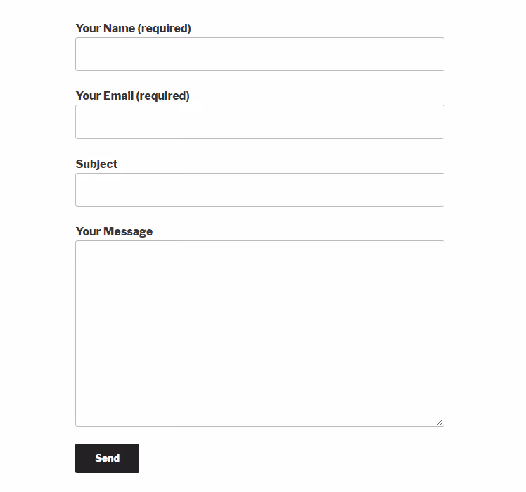 Disposition verticale des champs de Contact Form 7 sur le site
