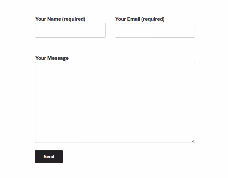 Formulaire Contact Form 7 avec deux champs sur une ligne