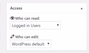 Block für Lesezugriffseinstellungen im WordPress-Beitragseditor