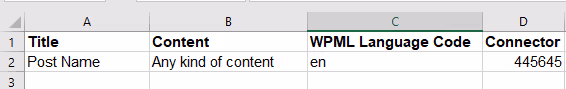 Estructura del archivo CSV para la traducción al inglés