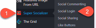 Tab für Social-Login-Einstellungen im Super Socializer Plugin