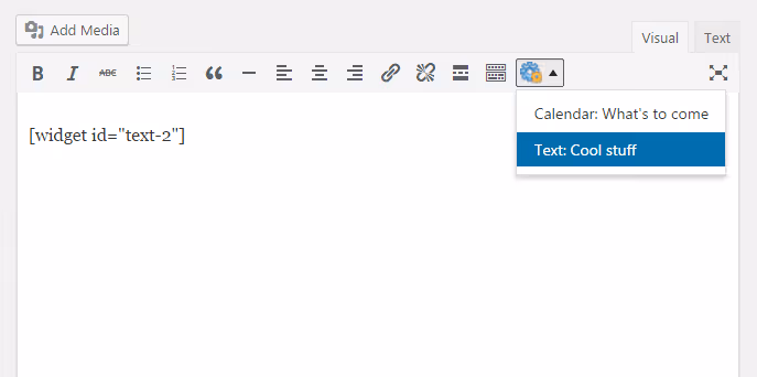 Wstawianie shortcode'u widżetu w treści wpisu WordPress