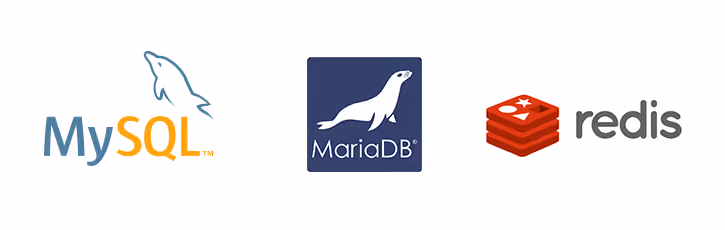 Logotipos de sistemas populares de gestión de bases de datos