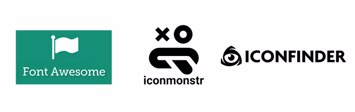 Un conjunto de iconos vectoriales en varios estilos y tamaños