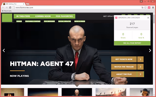 Risultato della scansione del sito con link interrotti evidenziati nel codice HTML