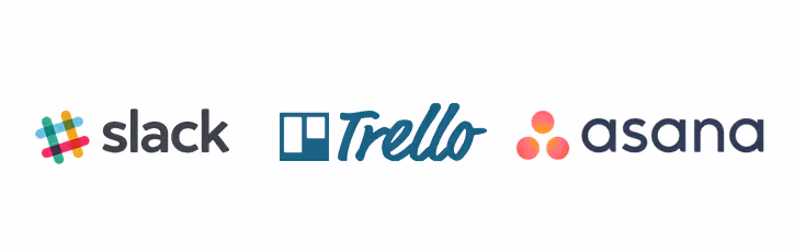 Logotipos de servicios populares de comunicación en equipo y gestión de proyectos