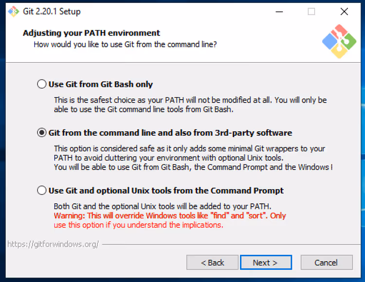 Configurazione della variabile d'ambiente PATH per Git in Windows