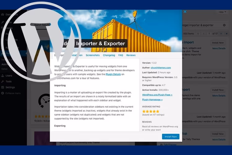 🔄 Análise do widget importer & exporter: importar e exportar widgets do WordPress