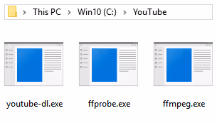 Файли yt-dlp і FFmpeg у папці YouTube