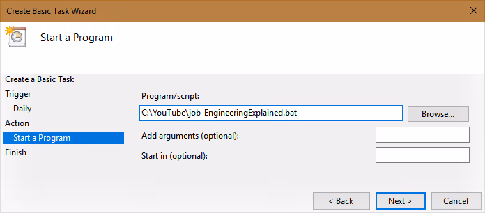 Планувальник завдань Windows зі створенням базового завдання