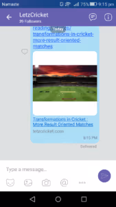 Écran de discussion publique Viber après abonnement