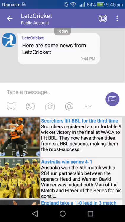 Message enrichi avec images et liens dans Viber