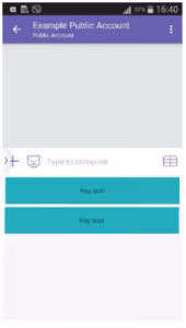 Exemple de clavier personnalisé de chatbot Viber avec boutons de navigation