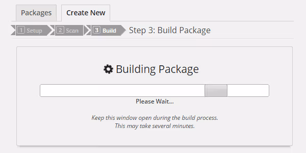 Abschließender Duplicator-Paketerstellungsbildschirm mit Download-Buttons für Archiv und Installer