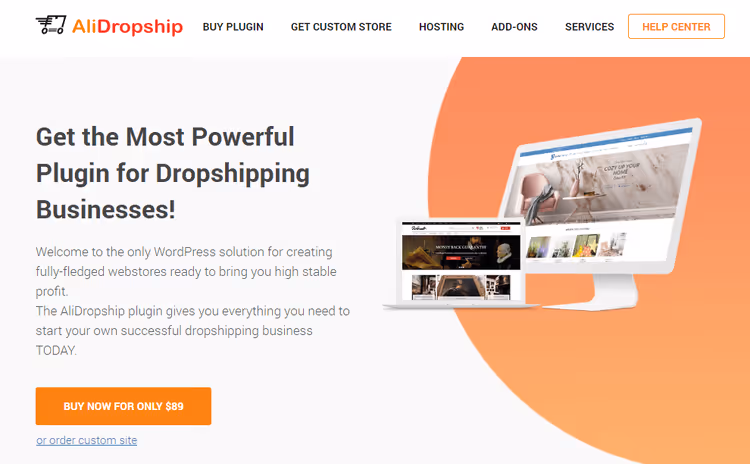 AliDropship Woo-pluginpanel i WordPress adminpanel