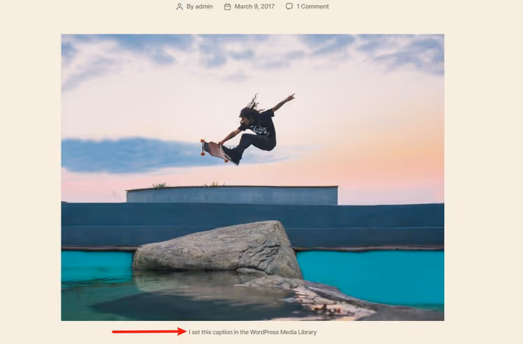 Legenda da imagem destacada no tema Twenty Twenty