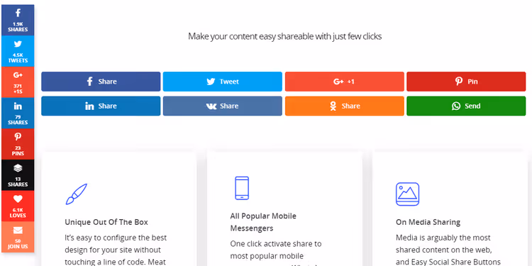 Easy Social Share Buttons inställningsgränssnitt med positionsval