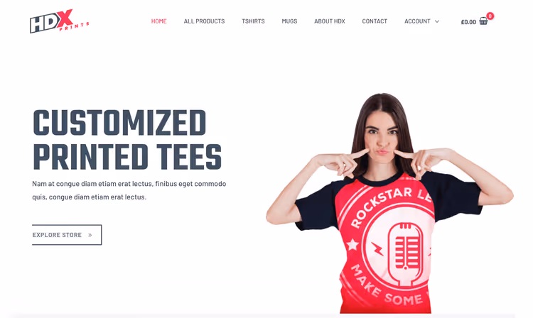 Butikkens hjemmeside bygget på Astra-tema med WooCommerce