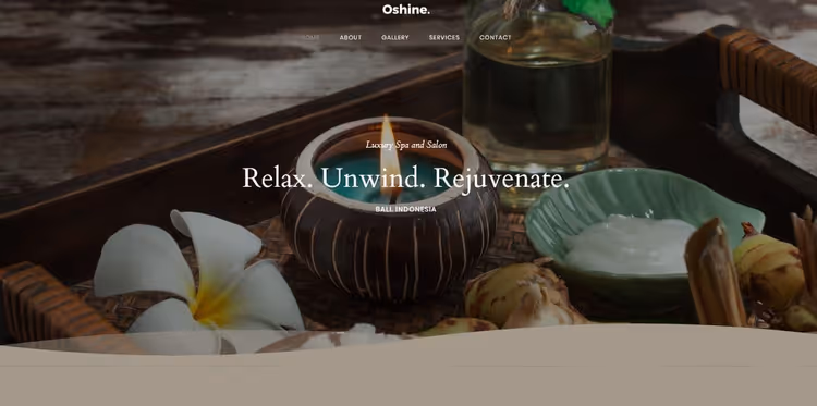 Oshine theme with creative spa portfolio and before-after gallery
