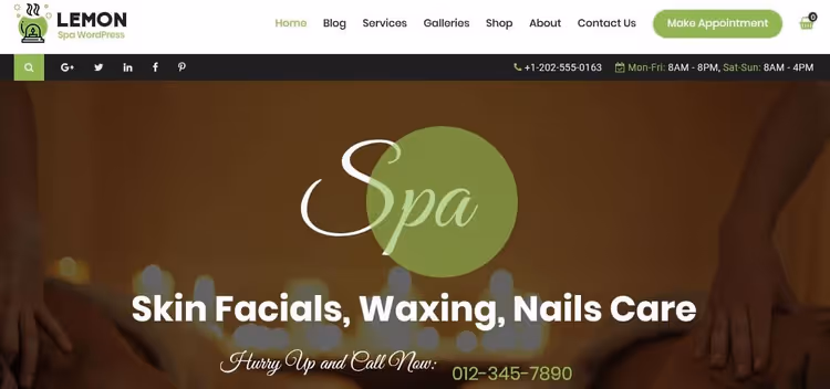 Lemon Spa, bright theme with citrus palette for massage and cosmetology