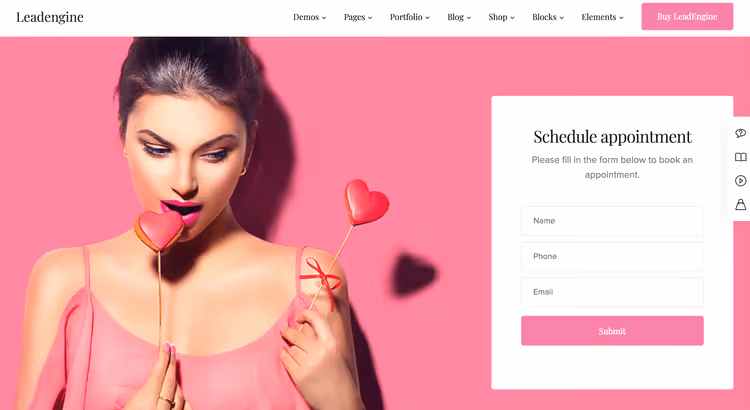 LeadEngine, speed theme with content builder for unique spa site