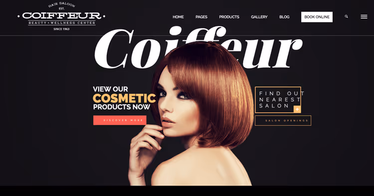 Coiffeur, elegant theme with HTML5 animation for spa and beauty salon