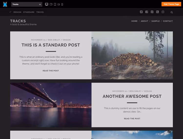 Tracks, dark theme with alternative atmosphere