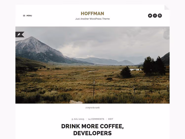 Hoffman, vintage theme with book flat design