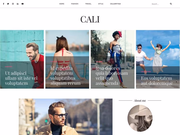 Cali, responsive theme for blogs and magazines with carousel