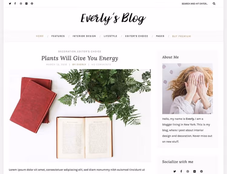 Everly Lite, theme with layout and grid switching