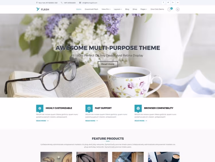 Flash, SEO-optimized theme with drag-and-drop