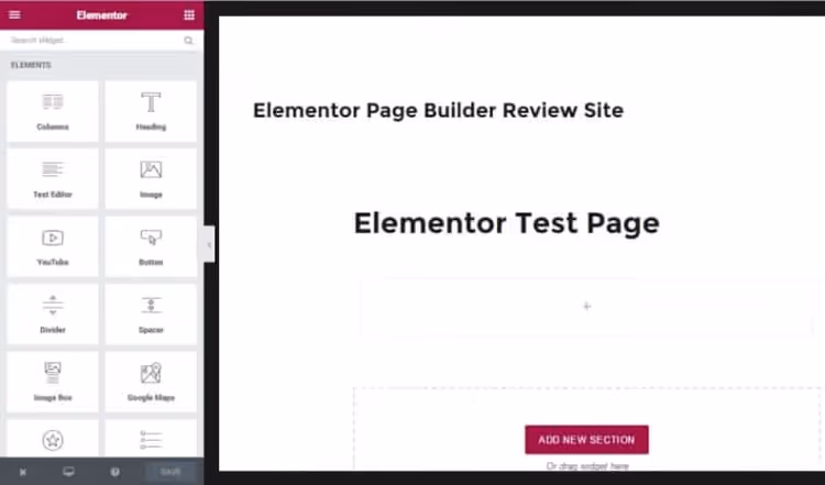 Elementor, page builder for creating your own theme