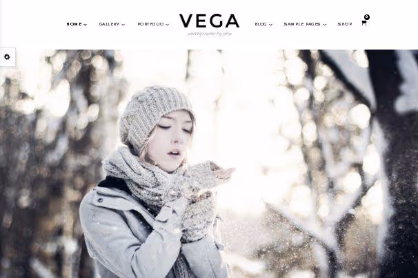 Cabecera con parallax del tema Vega