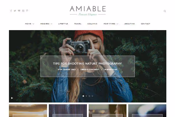 Diseño claro del tema Amiable