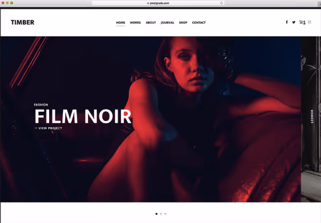 Portafolio creativo del tema Timber