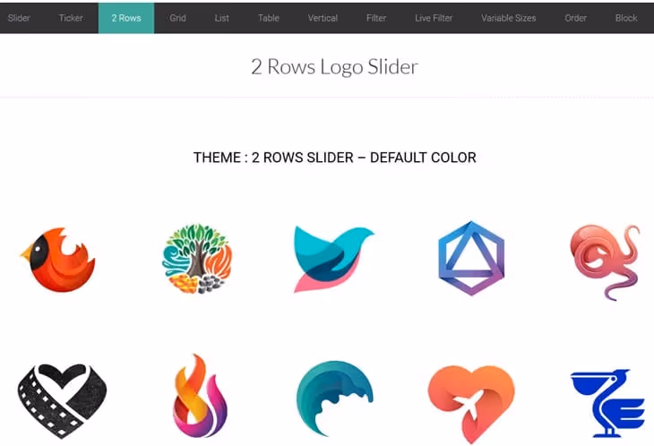 GS Logo Slider yhteistyökumppanien logokarusellilla ja nopeusasetuksilla
