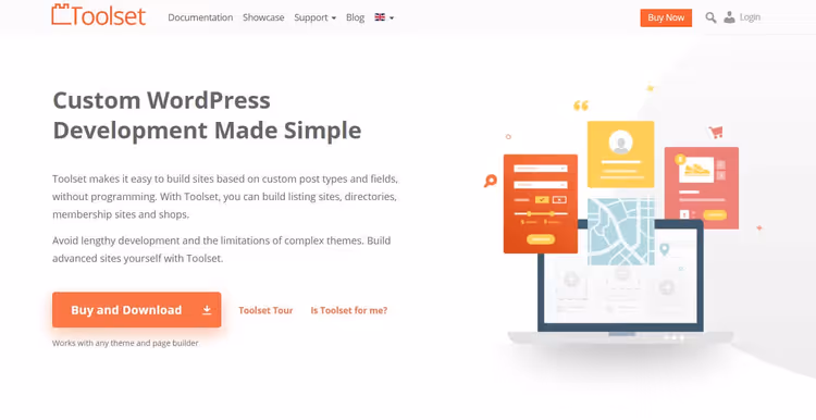 Example of a page built in Toolset Blocks