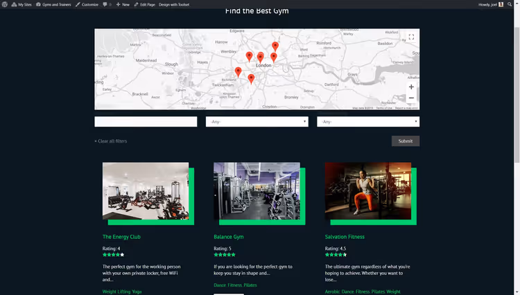 Final appearance of Toolset custom search results