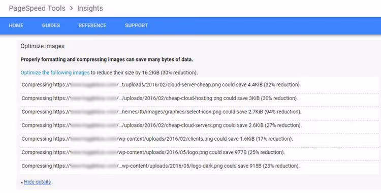 Risultati PageSpeed Insights, ottimizzazione immagini superata