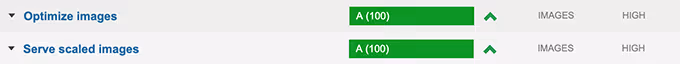 Bildeoptimaliseringsscore på 100 i GTmetrix