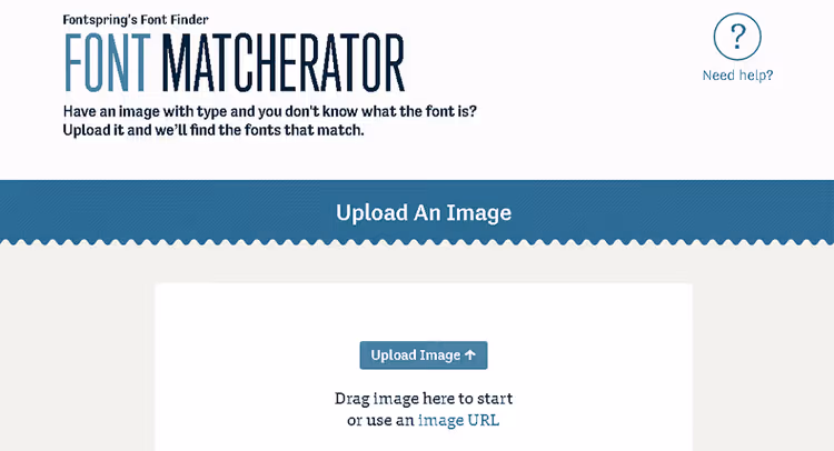Інтерфейс Fontspring Matcherator: перетягування зображення для визначення шрифту