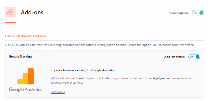 Separador de definições de pedidos de terceiros no plugin WP Rocket