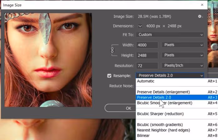Photoshopi liides Super Resolution dialoogiga RAW-faili jaoks
