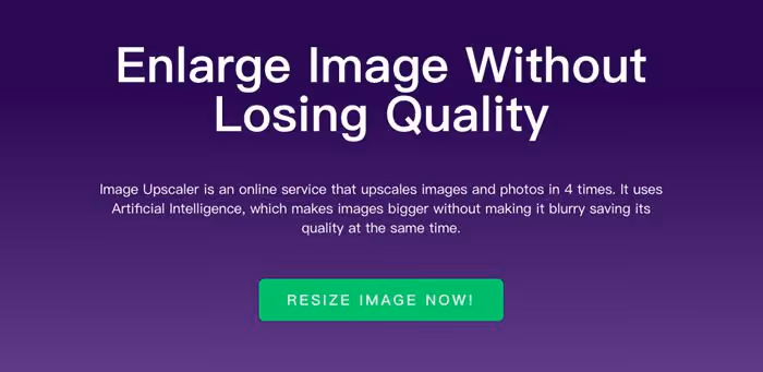 ImageUpscaleri leht faili üleslaadimise nupu ja skaleerimisteguri valikuga