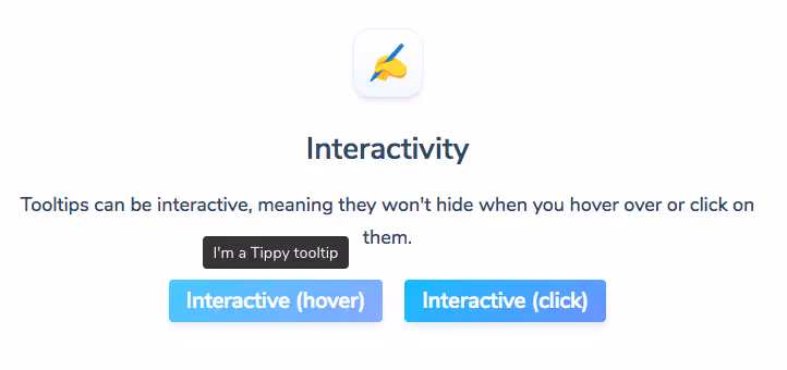 Tippy.js-Bibliotheksoberfläche mit Tooltip-Beispielen