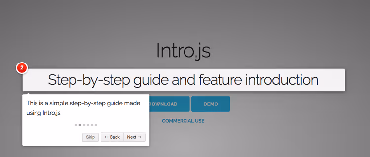 Intro.js, Framework für Schritt-für-Schritt-Anleitungen und Produkttouren