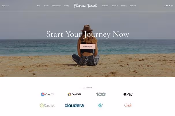 Hjemmeside for reisetemaet Blossom Travel Pro