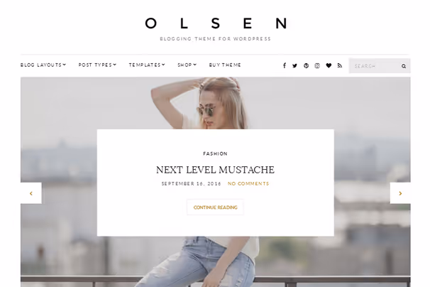 Olsen-tema med to sidestolper og skyvebilde