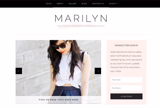 Glamorøse Marilyn-tema for livsstilssider